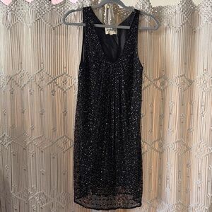 Anthropologie Hannah Jo Black Sequin Dress